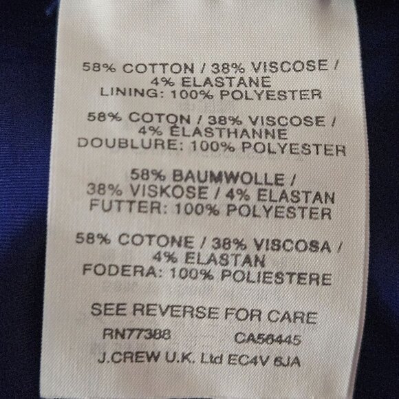 Vintage J Crew Blue A-Line Skirt Back Vent Pockets Knee-Length Zipper - Picture 12 of 15